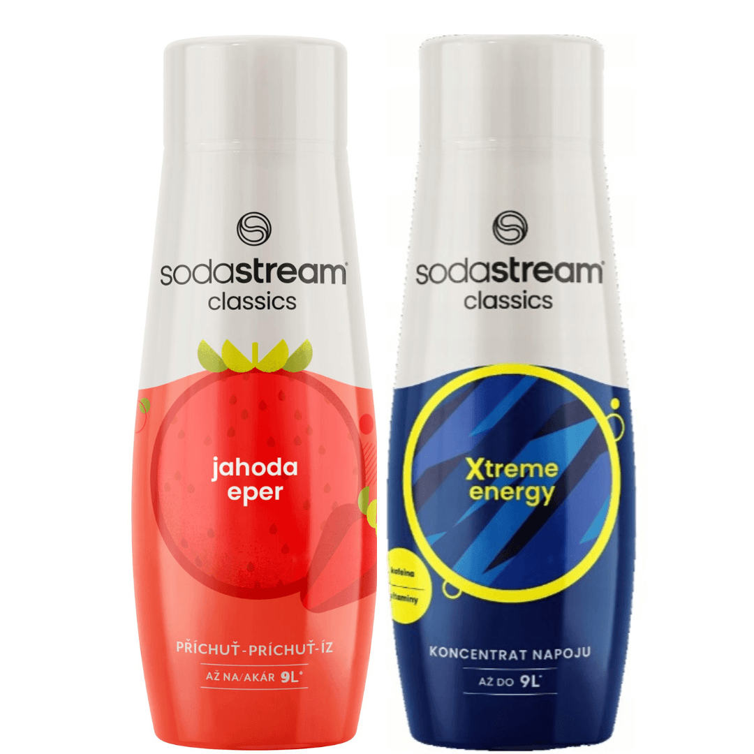 2 x SodaStream Fragola + Energy sciroppi