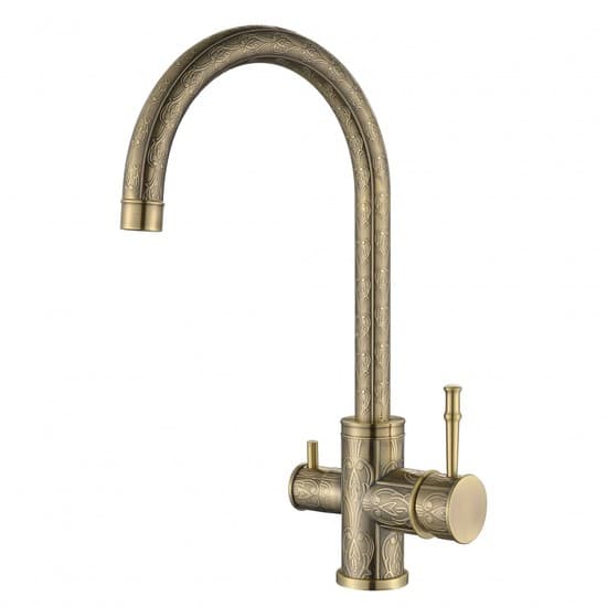 Rubinetto per lavabo a tre vie Aquasanita Sabiaduo 2963(ottone vecchio)