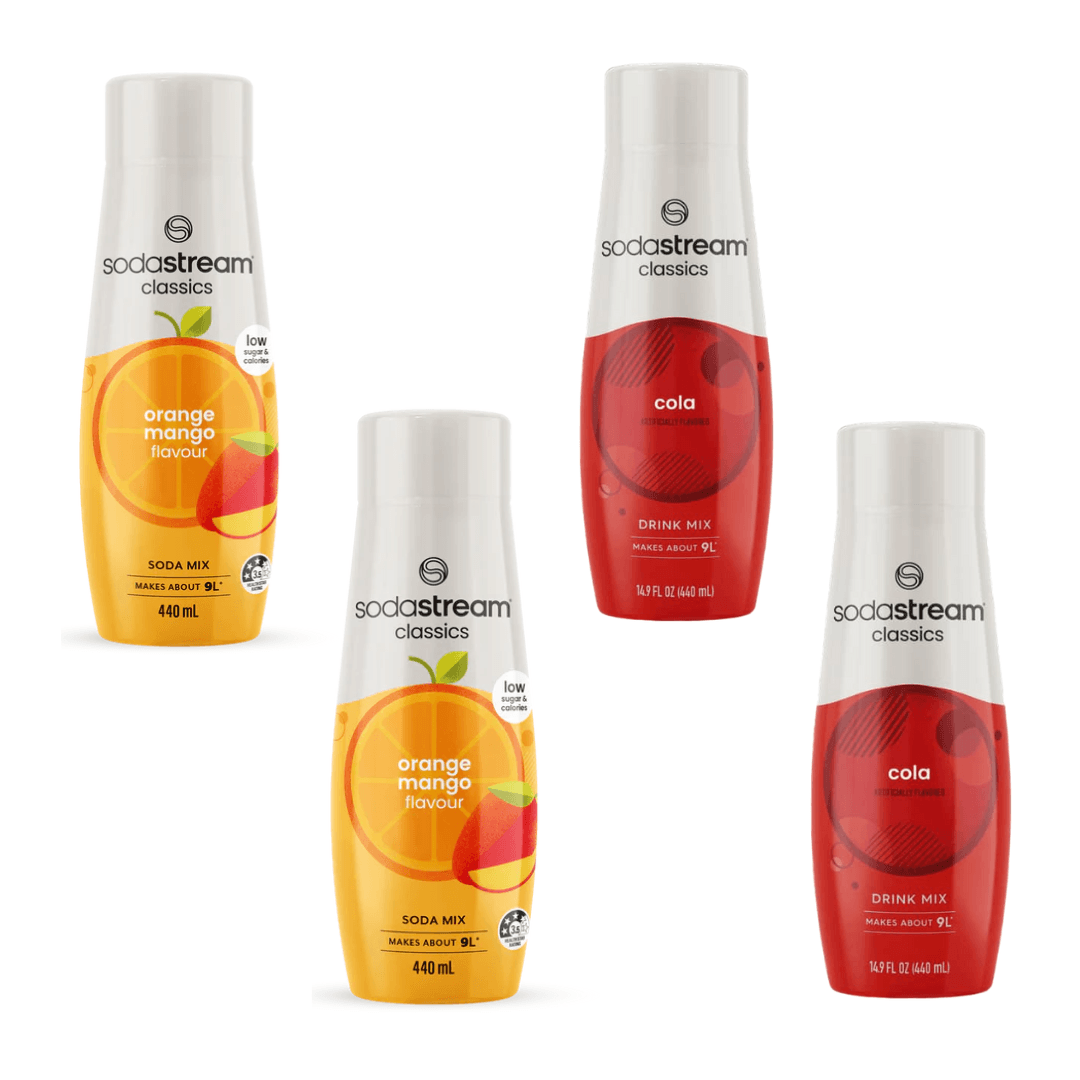 2x Cola + 2x Arancia-Mango sciroppi SodaStream