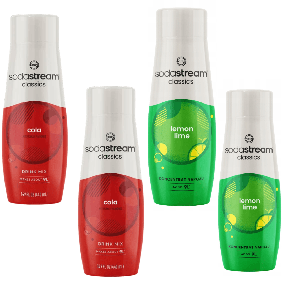 2x Cola + 2x Limone-Lime Sciroppi SodaStream