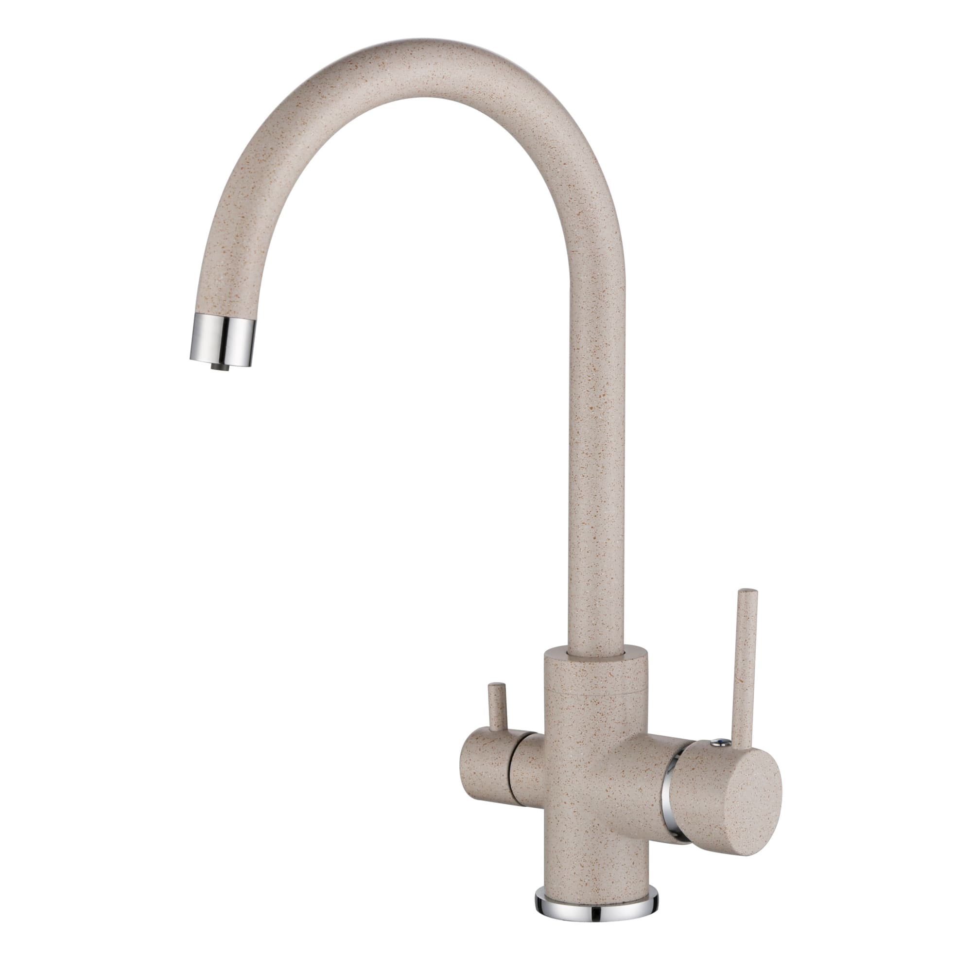 Rubinetto per lavabo a tre vie Aquasanita Sabiaduo 2963(Beige )