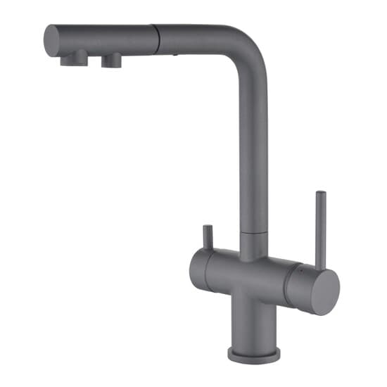 Rubinetto per lavabo a tre vie con estremità estraibile Helika Akvaduo PLUS 2683(Alumetallic)