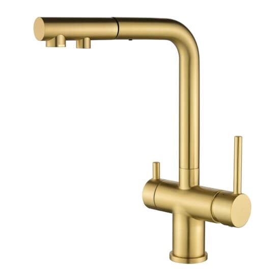 Rubinetto per lavabo a tre vie con estremità estraibile Helika Akvaduo PLUS 2683(Oro)