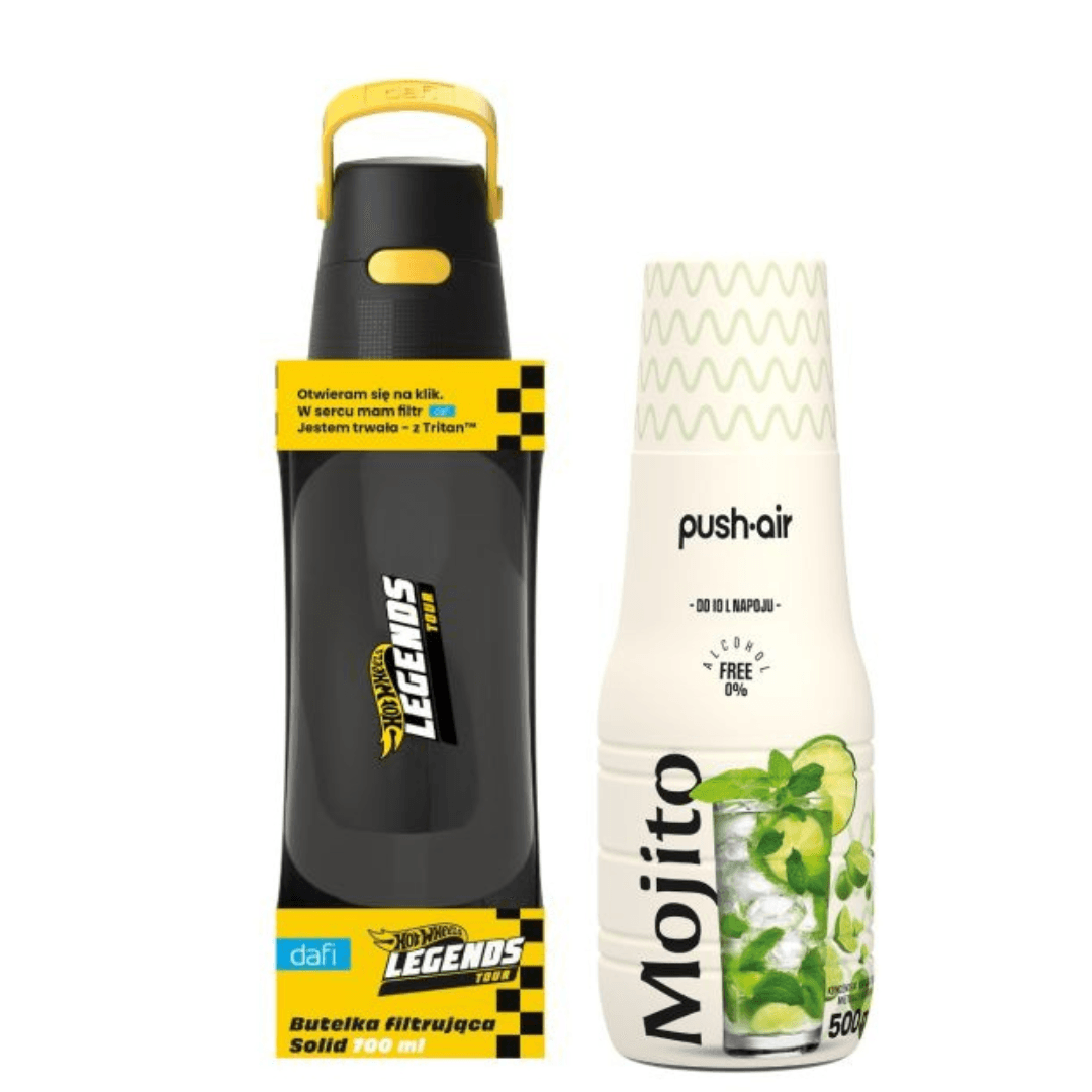 Bottiglia filtrante Dafi SOLID HOT WHEELS 0,7 l + sciroppo MOJITO