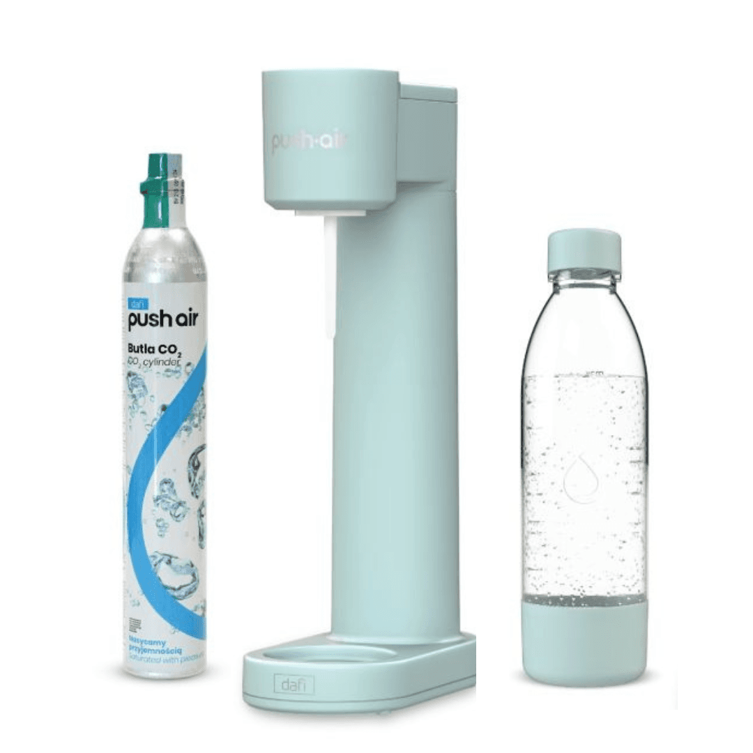 Saturatore d'acqua PUSHAIR Dafi Menta + Cartuccia CO2 + Bottiglia 0,7 L