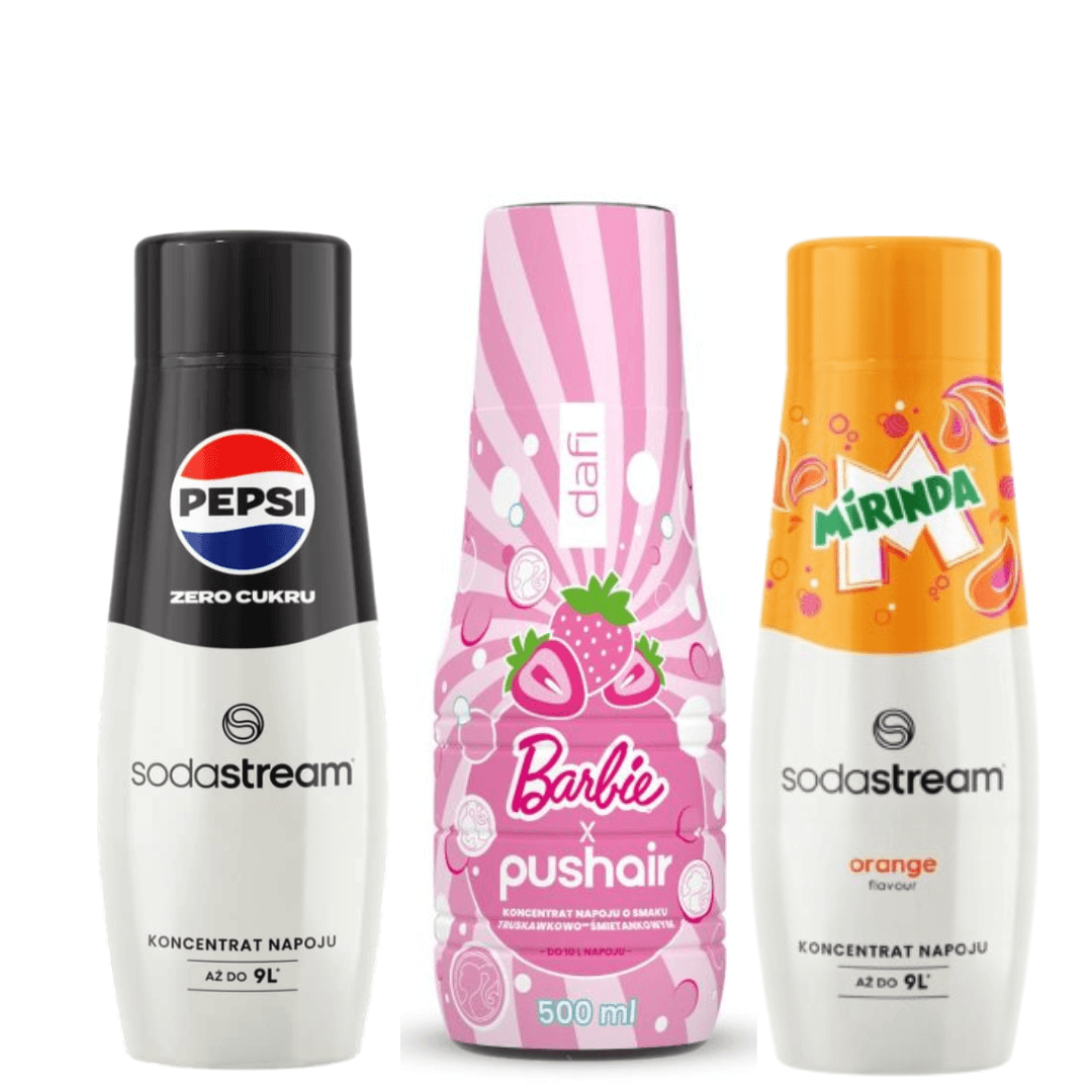 PUSHAIR BARBIE + Sciroppi SodaStream MIRINDA e PEPSI MAX