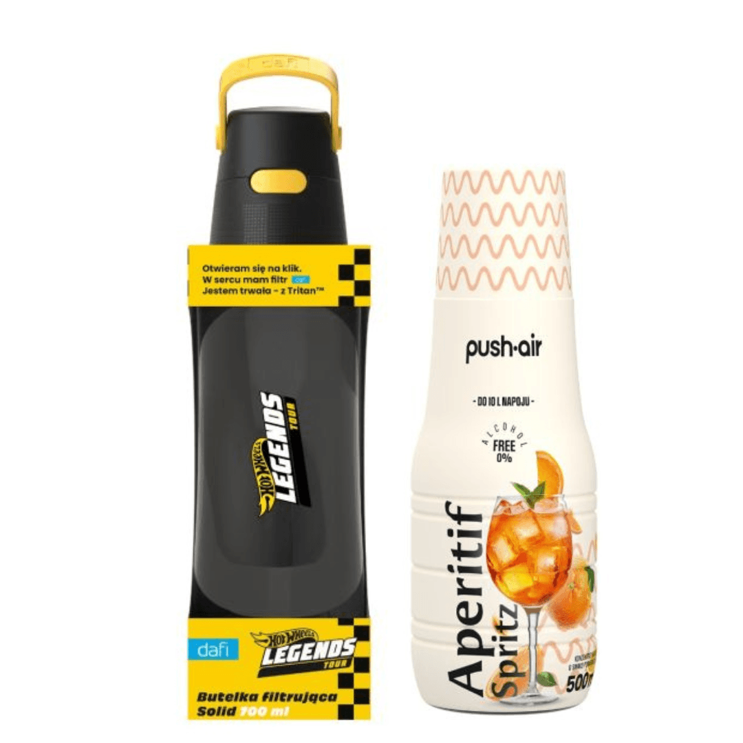 Bottiglia filtrante Dafi SOLID HOT WHEELS 0,7 l + sciroppo APERITIVO SPRITZ