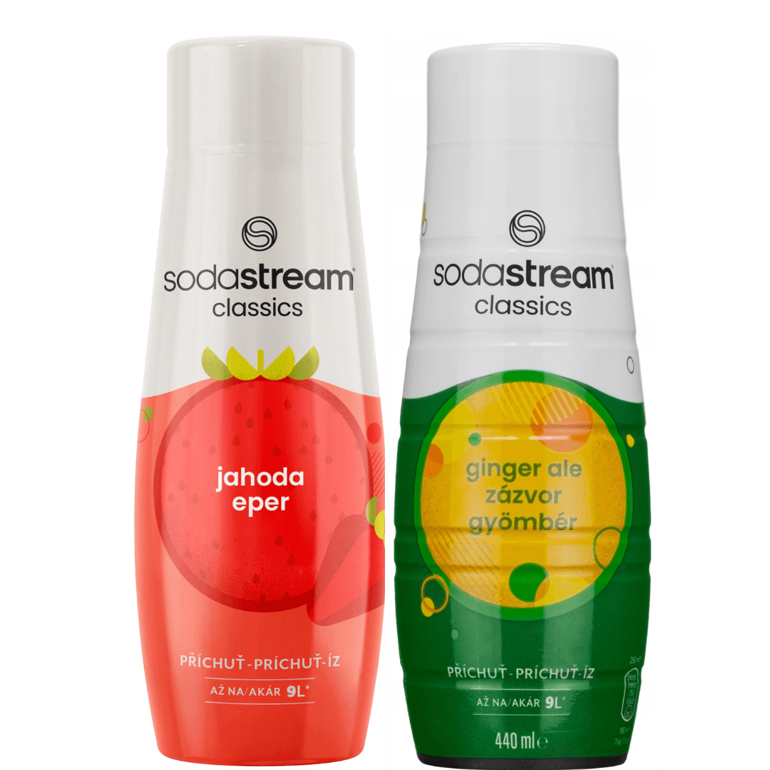 2 x SodaStream Fragola + Ginger Ale sciroppi