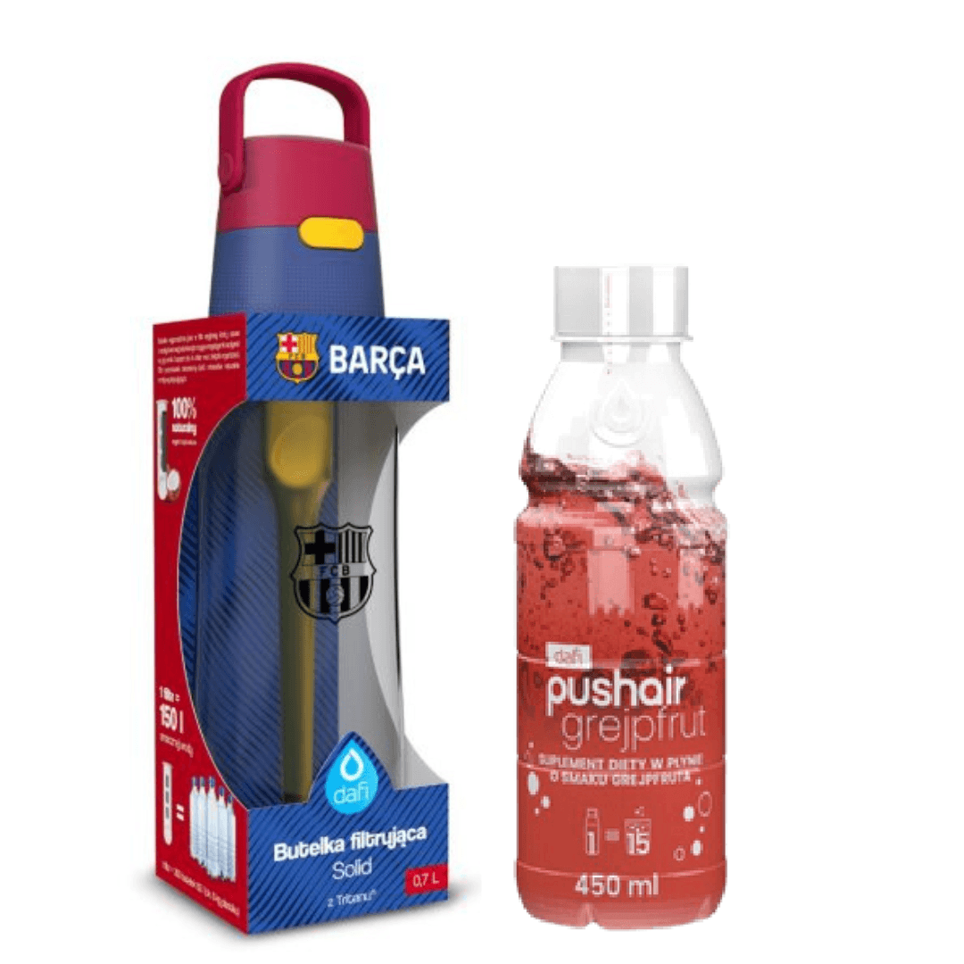 Dafi Solid 0,7 Bottiglia filtrante FC Barcellona + Sciroppo di pompelmo
