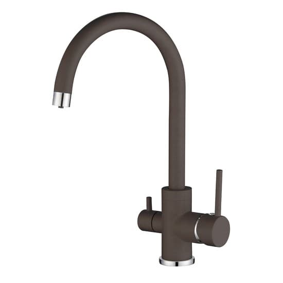 Rubinetto per lavabo a tre vie Aquasanita Sabiaduo 2963(Cerrus, marrone scuro)