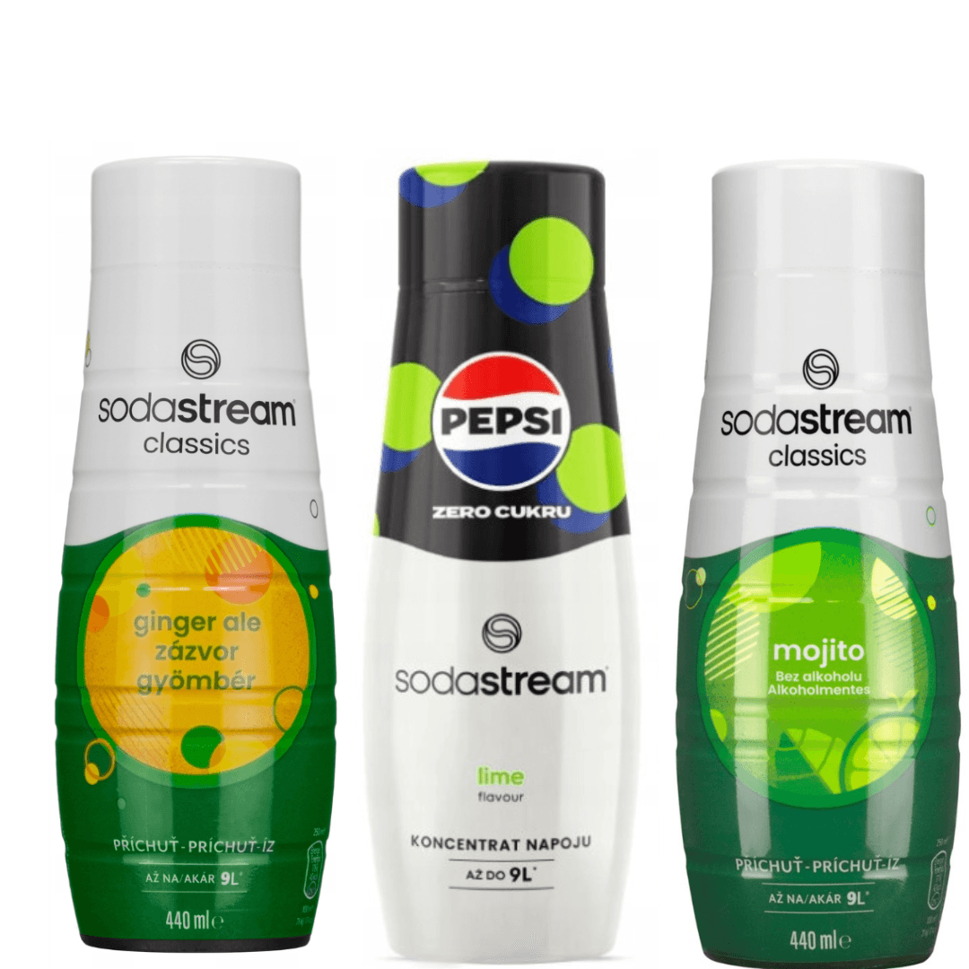 3 x MOJITO + GINGER ALE + PEPSI MAX LIME sciroppi