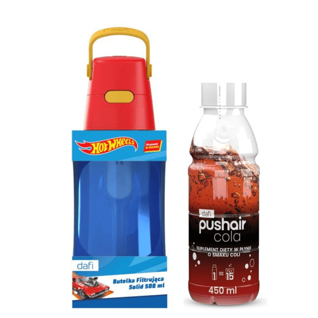 Bottiglia filtrante Dafi SOLID HOT WHEELS 0,5 + Sciroppo Cola