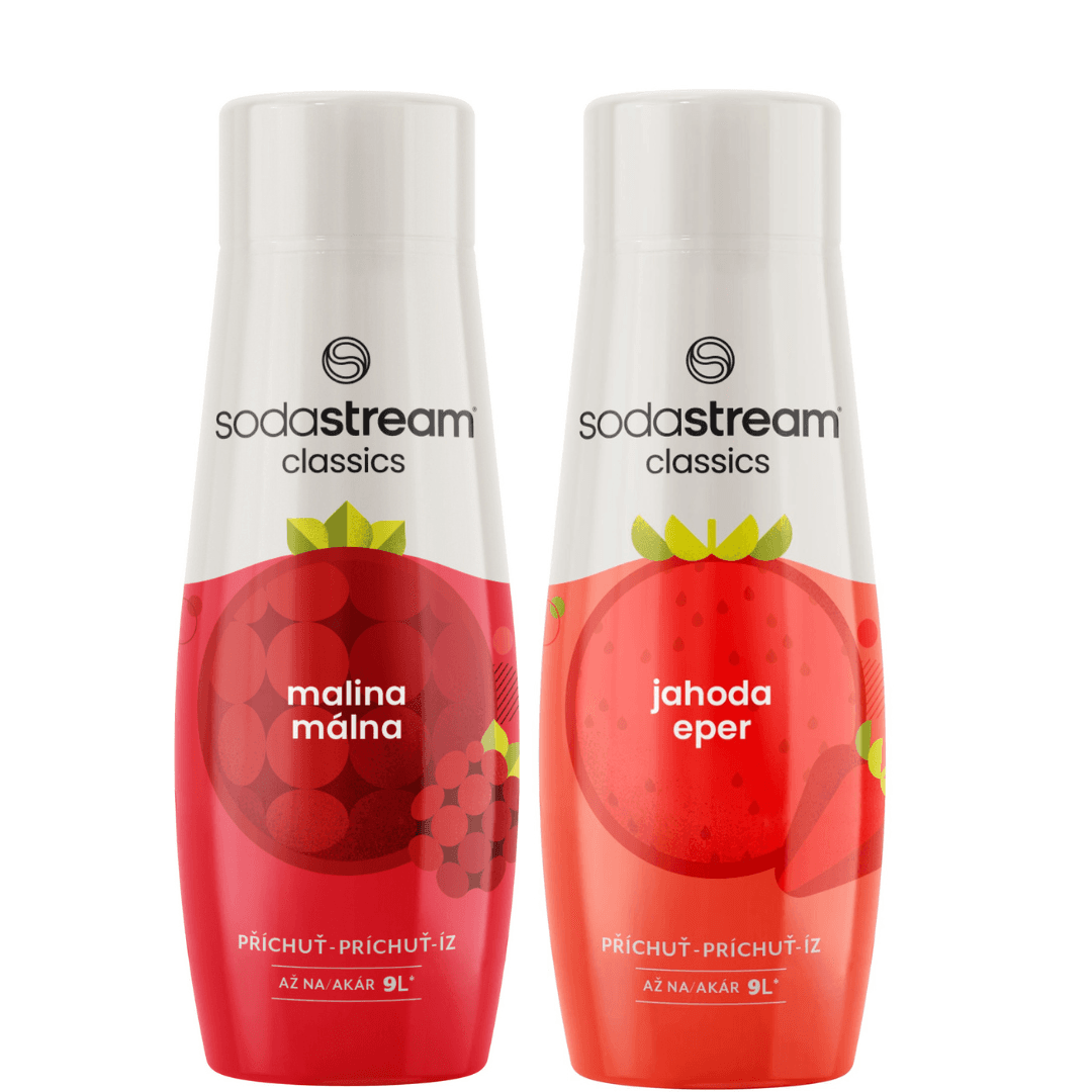 2 x SodaStream Lampone + Fragola sciroppi