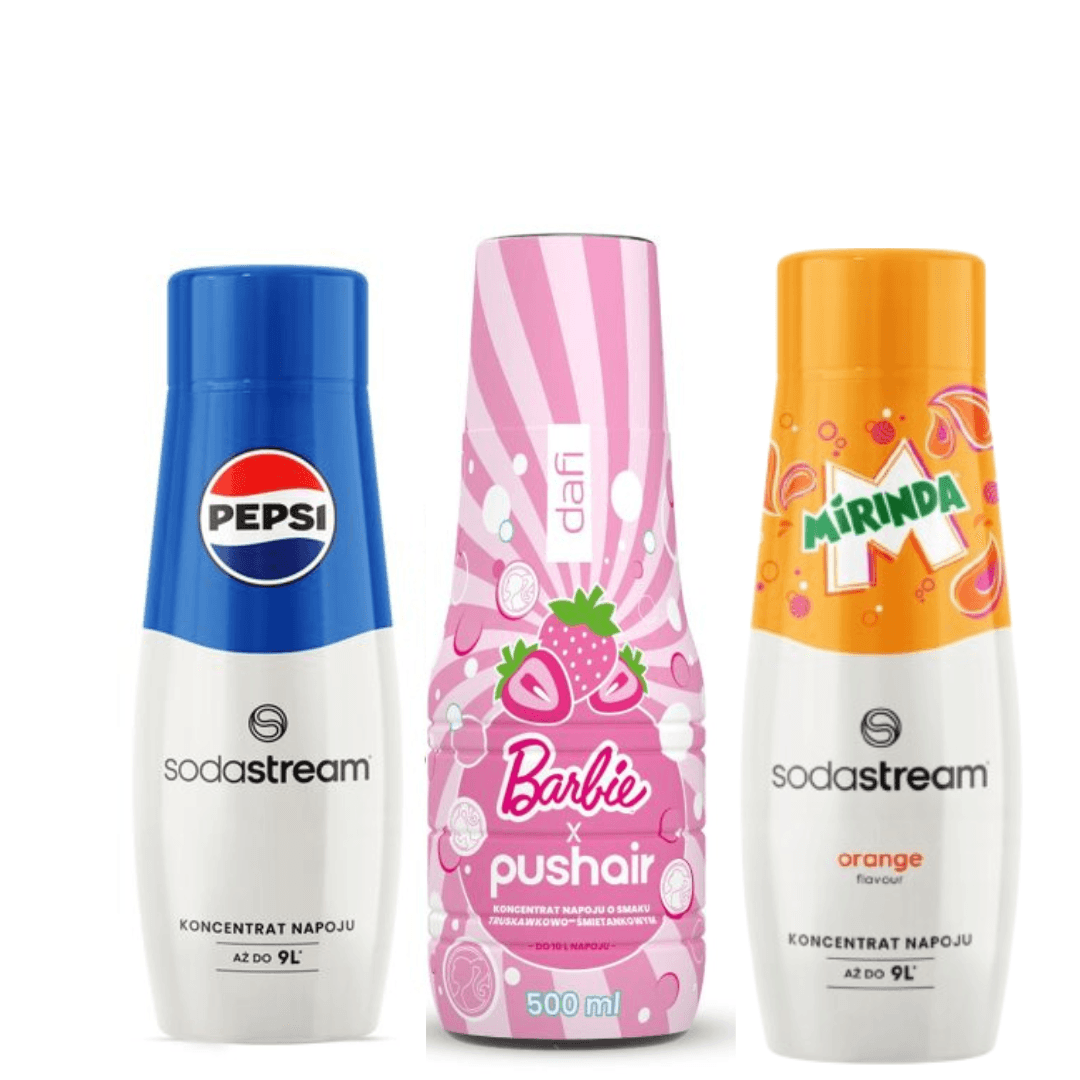 PUSHAIR BARBIE + Sciroppi SodaStream MIRINDA e PEPSI
