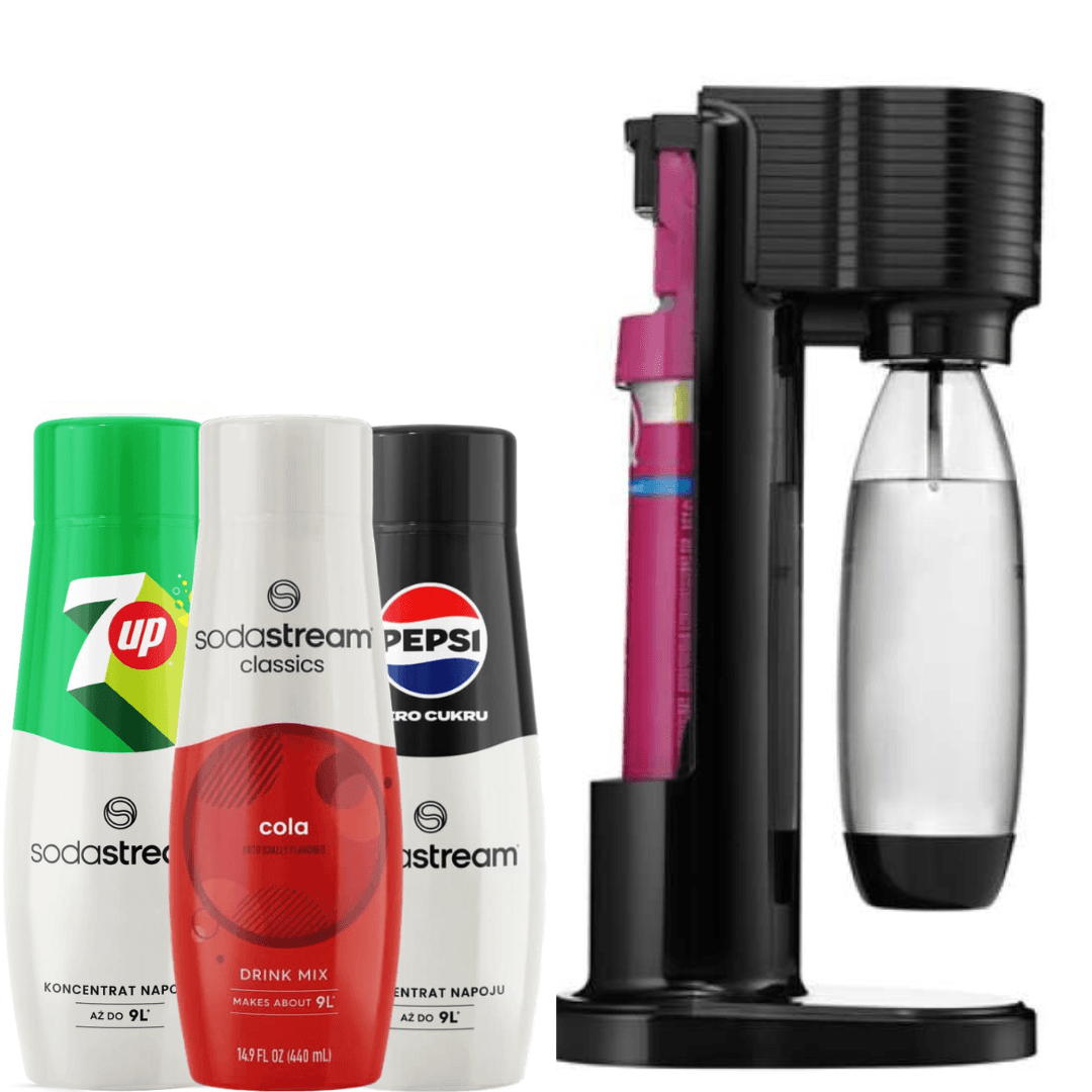 GAIA Black Soda Maker + 3 x Sciroppi