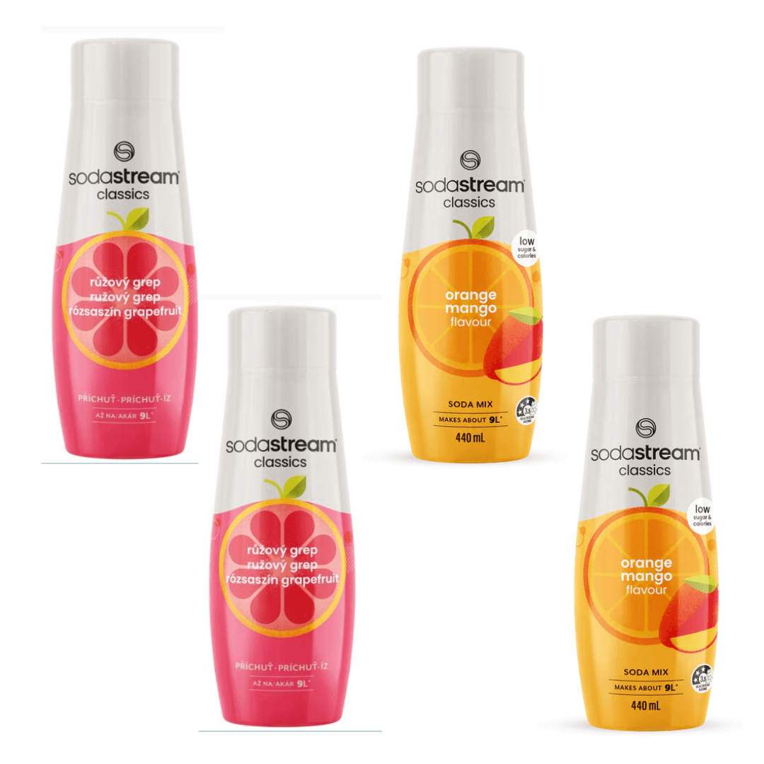 2x Arancia-Mango + 2x Pompelmo Rosa sciroppi
