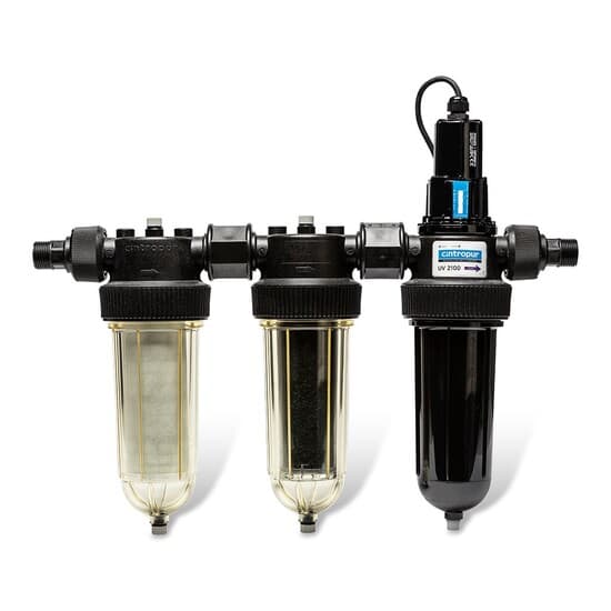 Combinazione di filtro meccanico, filtro al carbone e lampada UV 25 W, 3/4" + 1"