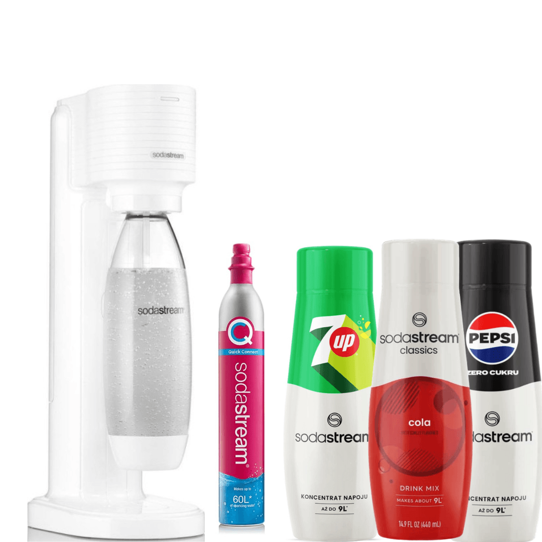 3 sciroppi + Macchina per acqua frizzante GAIA White
