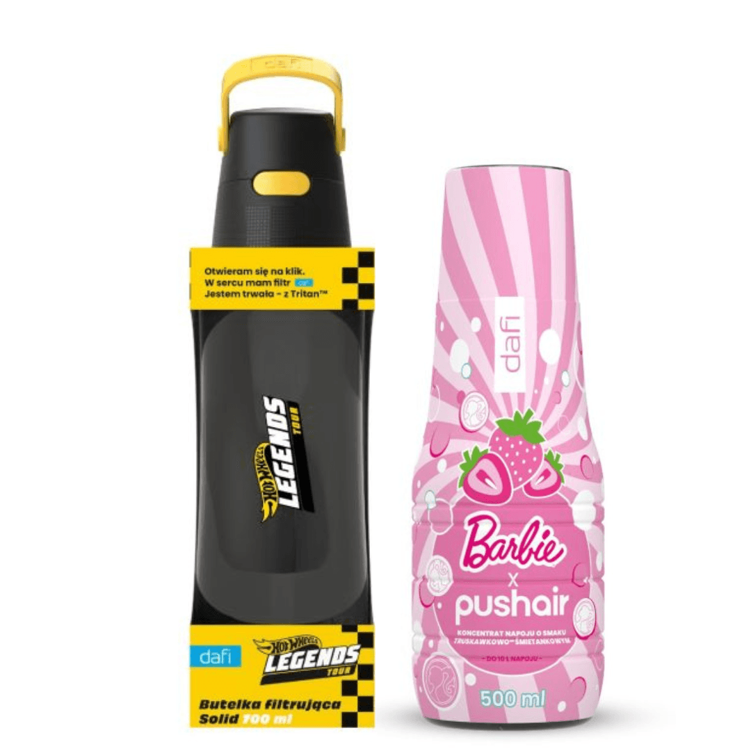 Bottiglia filtrante Dafi SOLID HOT WHEELS 0,7 l + Sciroppo BARBIE