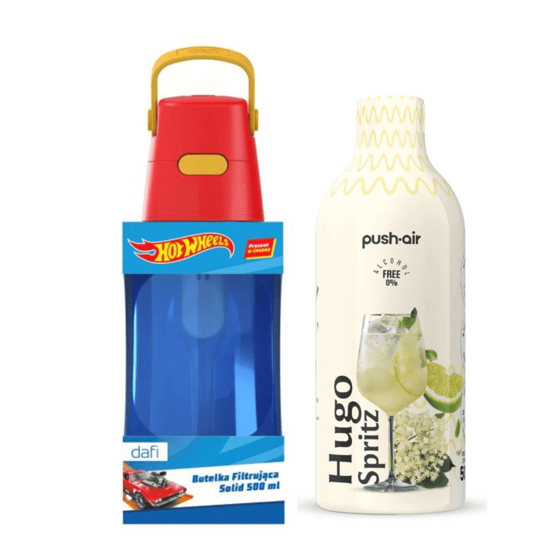 Bottiglia filtrante Dafi SOLID HOT WHEELS 0,5 L + Sciroppo Hugo Spritz