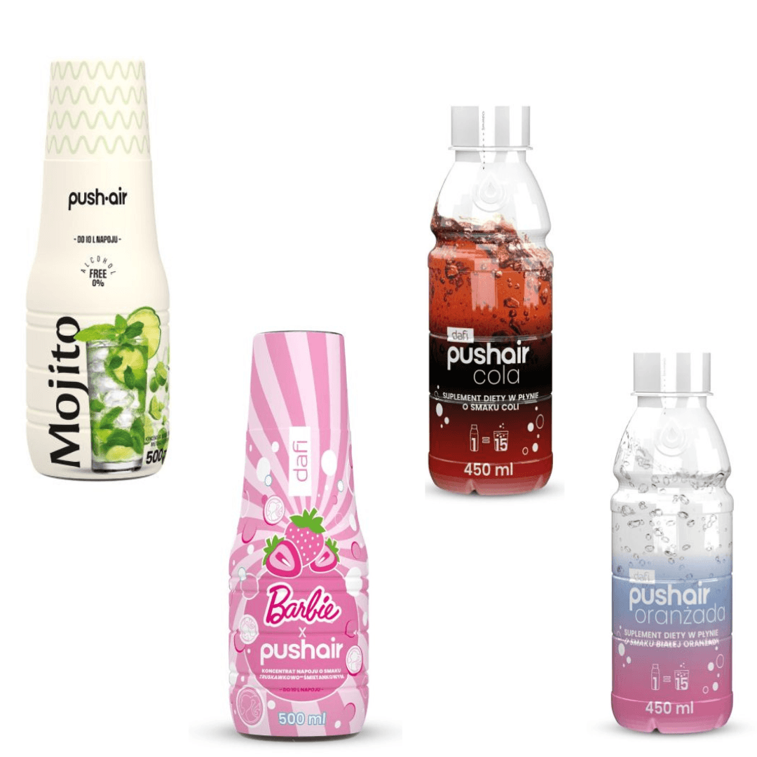 4x Sciroppo Dafi Mojito + Barbie + Cola + Arancia Bianca