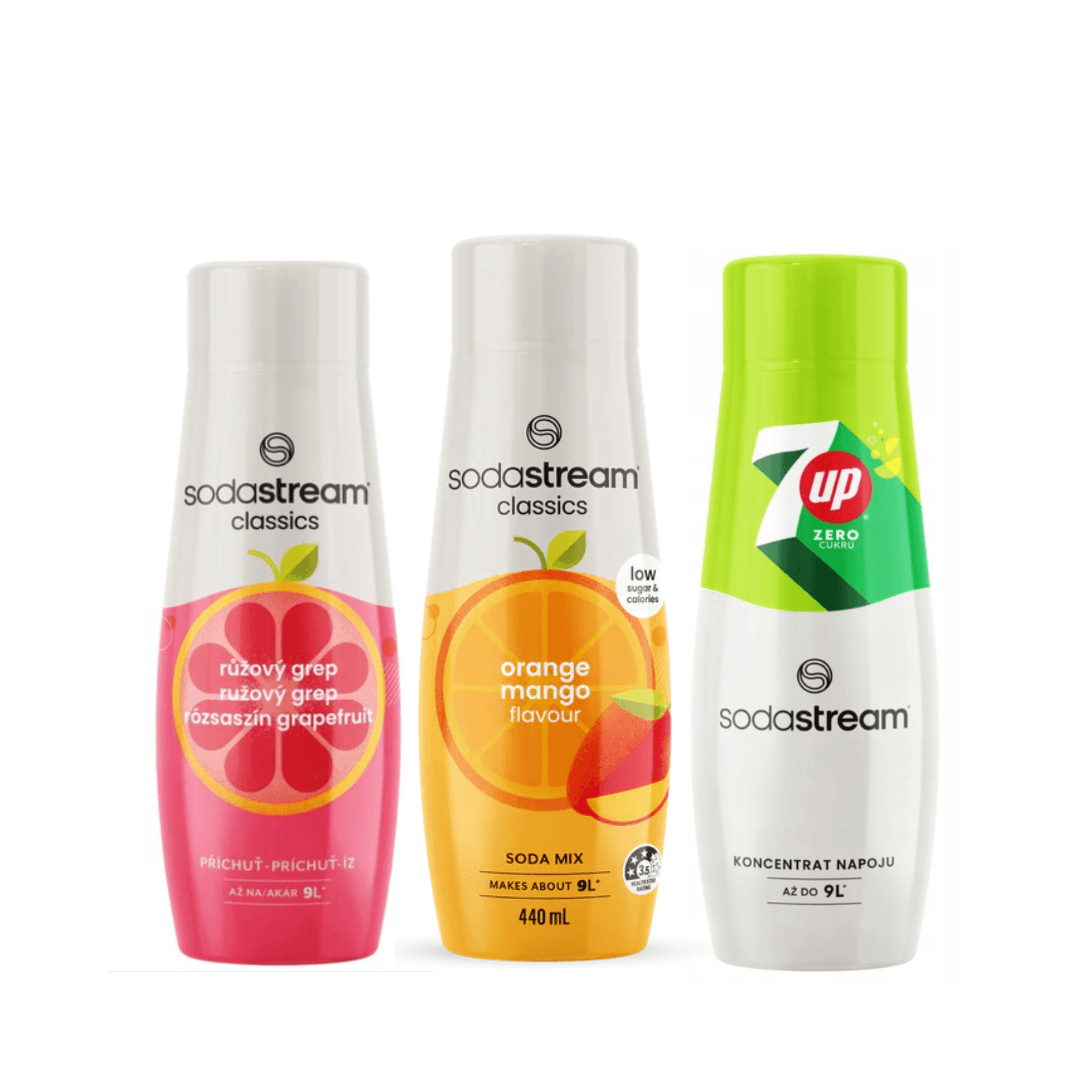 3x 7UP Zero + Arancia Mango + Pompelmo Rosa sciroppi