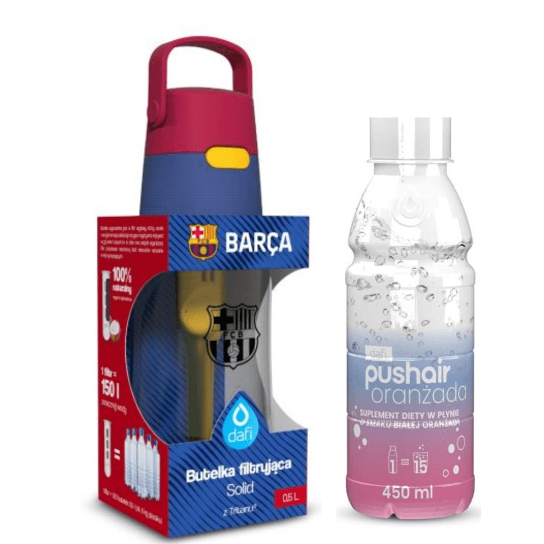 Dafi Solid 0,5 L borraccia filtrante FC Barcellona + Sciroppo di arancia bianca