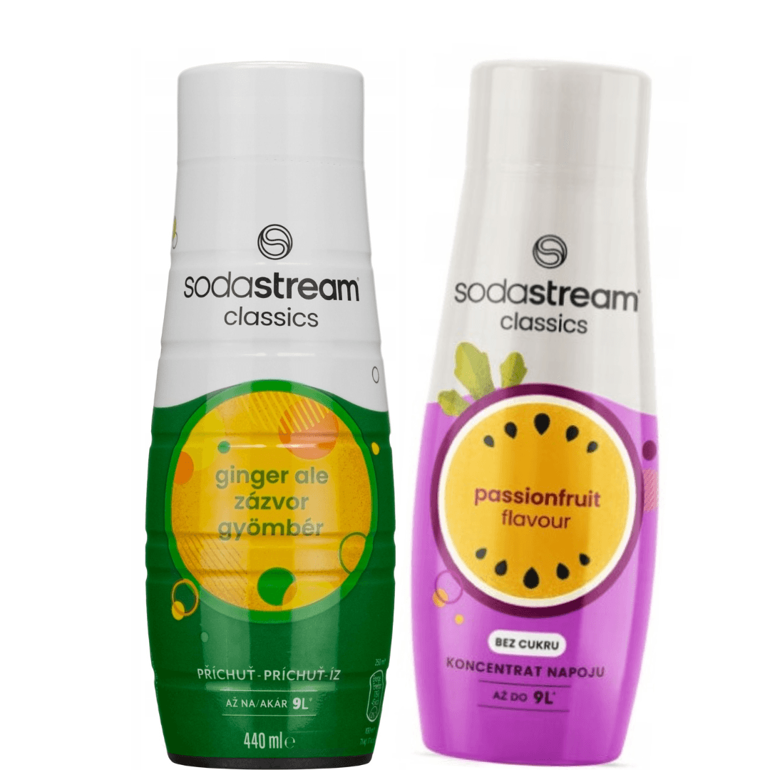 2 x SodaStream Frutto della passione+Ginger Ale sciroppi