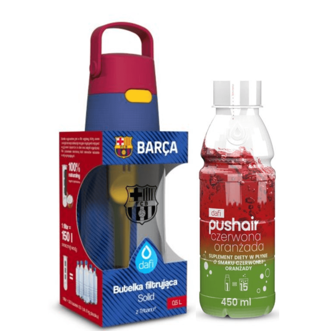 Dafi Solid 0,5 L borraccia filtrante FC Barcellona + Sciroppo di aranciata rossa