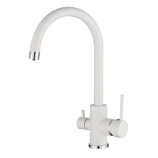 Rubinetto per lavabo a tre vie Aquasanita Sabiaduo 2963(Alba, bianco)
